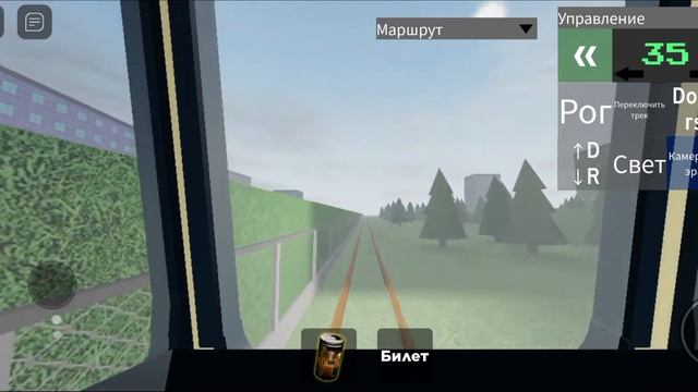 5) Поездка на трамвае Tatra KT4SU в игре Unitiled Urbanmove (Roblox).