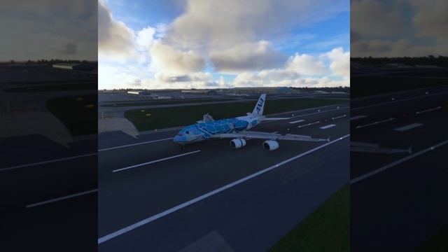 Лучший навык пилота при посадке Airbus A380 800 ANA Airways призем