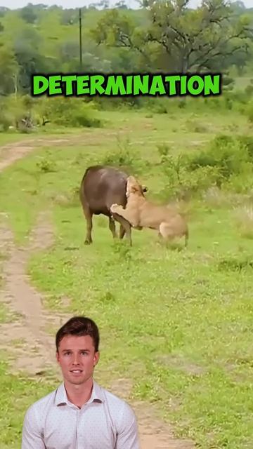 s31bBGW05iI - ＂Rescue Charge： Bull’s Roar Turns the Battle＂ #shorts #animals #lion #wildlifetales