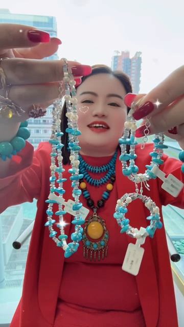 250611-12 Turquoise & Pearl Set: Deep-Sea Fantasia Around the Neck and Wrist