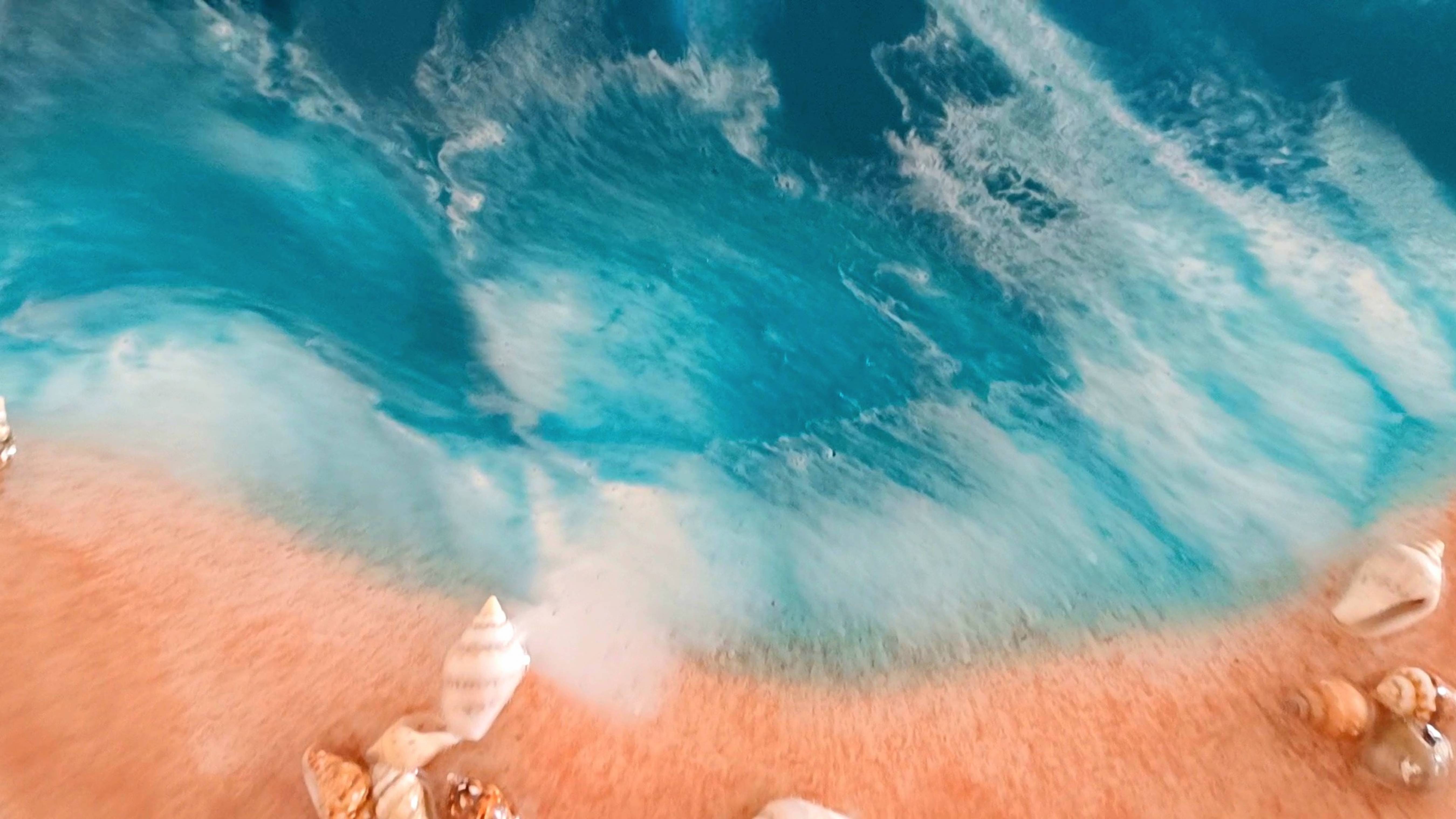 МОРЕ ИЗ ЭПОКСИДНОЙ СМОЛЫ РЕЗИН АРТ как сделать epoxy resin beach waves how to create