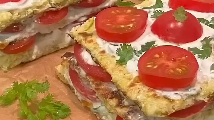 Вкусный кабачковый ПП-Тортик...🍅🍽😋    Рецепт в описании ✍️
