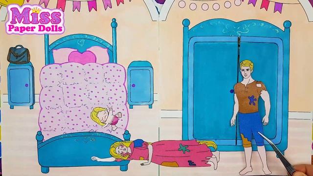 Paper Dolls Dress Up - Carnival Poor Family Dress Handmade - Barbie Story & Crafts