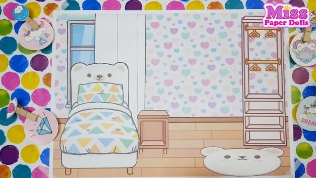 My first Toca boca / QUIET BOOK paperdoll diy | HANDMADE TOCA BOCA BEDROOM
