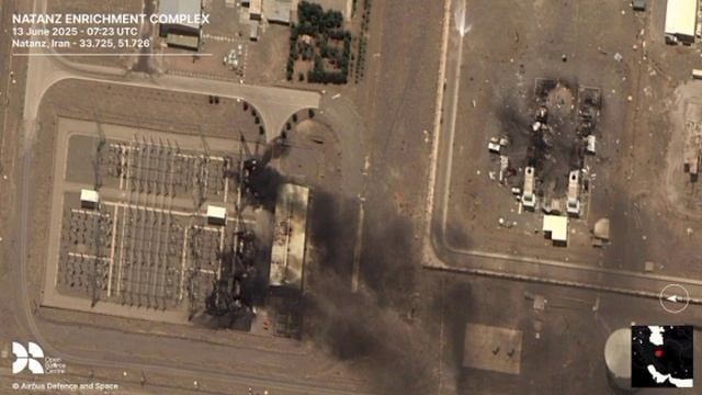 Спутниковый снимок объекта в Натанзе после ударов Израиля. Выглядит именно как разрушение наземной и