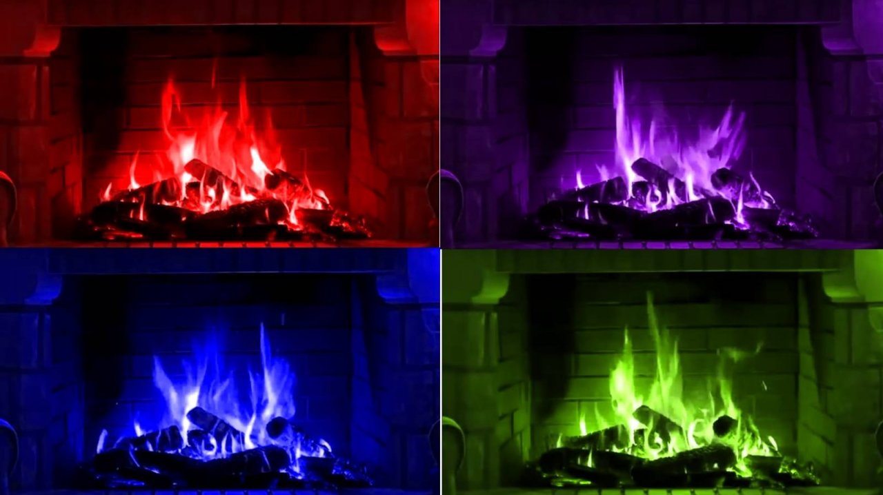 Домашний Камин 2 - RGB - разноцветный огонь, для романтики и вечеринки Relaxing Fireplace релакс