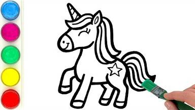 Рисуем и раскрашиваем единорога. Детям и начинающим