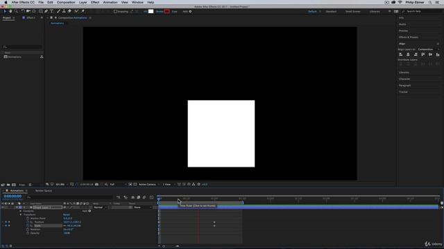 After Effects Course 017 Position, Size, and Rotation Animations