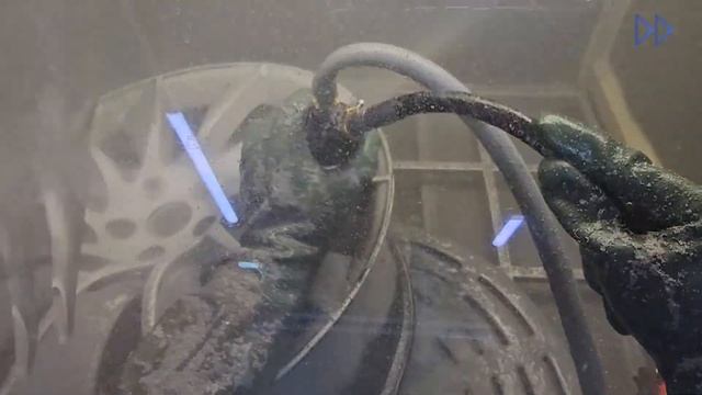 Снятие порошковой краски с диска в аквабласте Wasserjet Ди