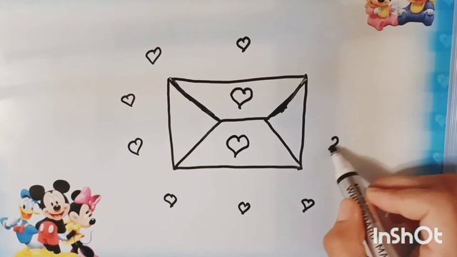 How to draw a Envelope for Kids Bolalar uchun konvert rasm chizish Как нарисовать ко