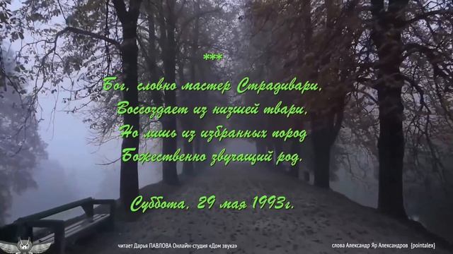 Бог, словно мастер Страдивари читает Дарья ПАВЛОВА Онлайн-студия «Дом звука»