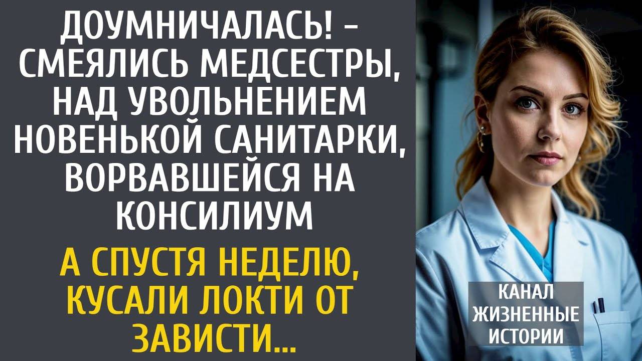 Доумничалась! - смеялись медсестры, над увольнением новенькой санитарки, ворвавшейся на консилиум...