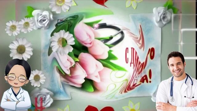 С днём медика. Музыкальная открытка поздравление.