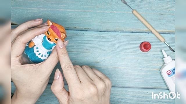 Лиса Патрикеевна, ватная игрушка, часть 5. Кокошник из льняной ваты
