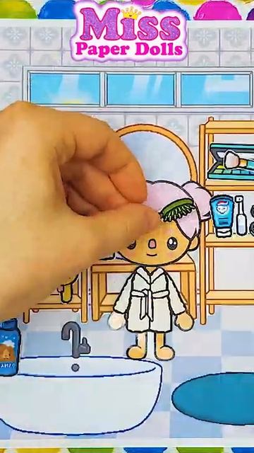 Paper dolls dollhouse TOCA BOCA Bathroom
