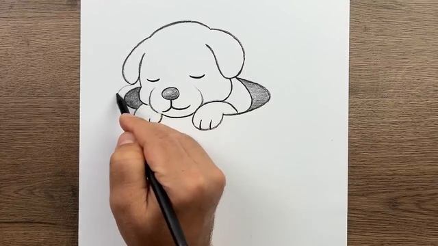 Как очень легко нарисовать милую собаку карандашом