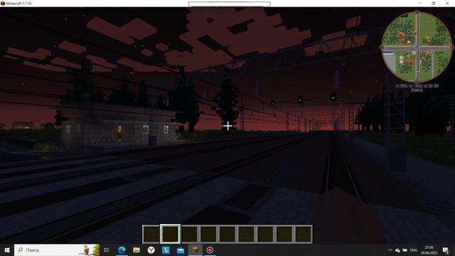 CSX Cargo train in minecraft! Night atmosphere | Товарный поезд в Майнкрафт!