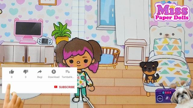 My DOG is making Quiet Book Toca Boca Starter Home  / story Toca Boca  / Miss Paper Dolls
