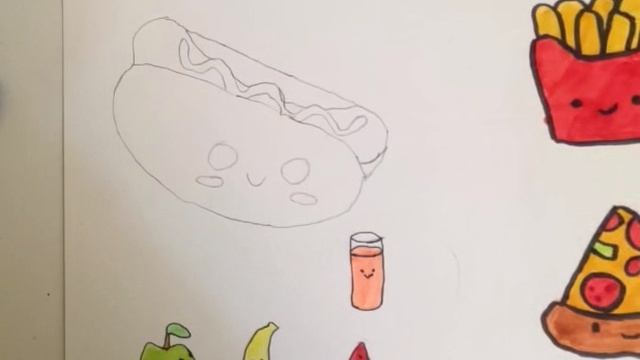 Хот-дог, рисуем/раскрашиваем.