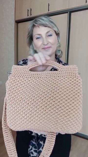 СУМКА 👜БЕЖЕВАЯ ИЗ ПОЛИЭФИРНОГО ШНУРА. 💐