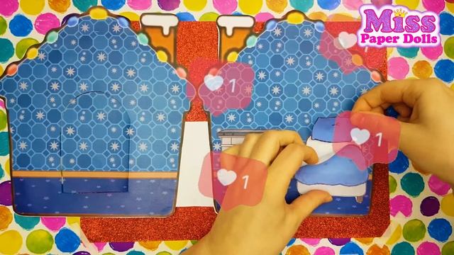 DIY paper doll house for BAD SANTA CLAUS / Paper dolls  dollhouse TOCA BOCA . Miss Paper Dolls