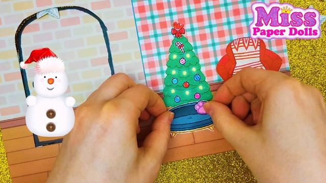 DIY Christmas Dollhouse / Paper dolls TOCA BOCA /  paper doll house