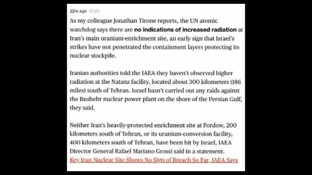 ⚡☝️Израиль не поразил ядерные объекты Ирана МАГАТЭ,не смог пробить шайтан Нетаньяху?