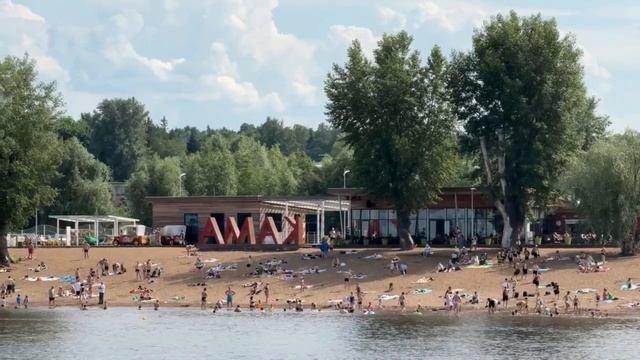 Речной порт и городской пляж Нижнекамска
