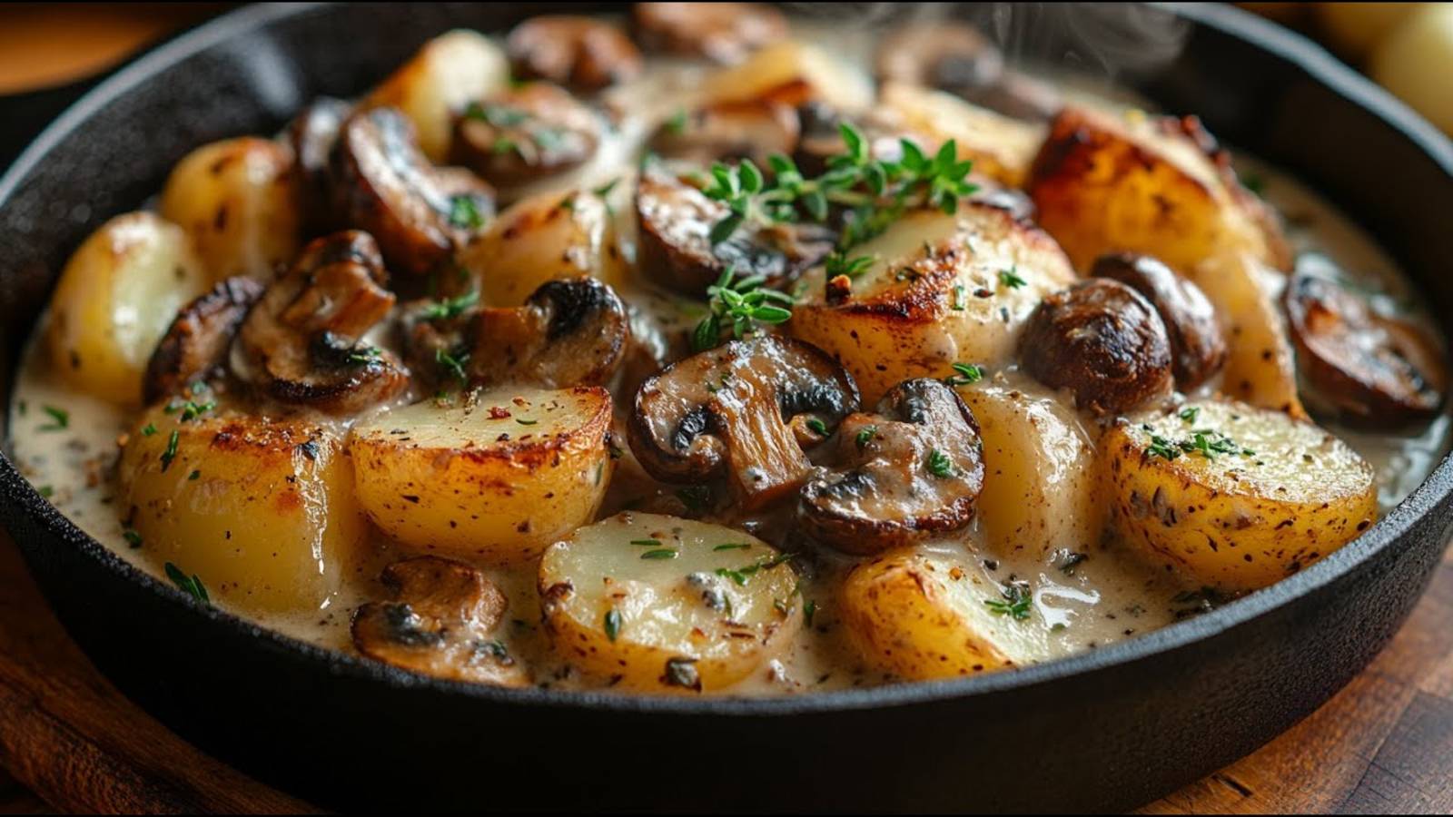 Картошка с грибами на сковороде 🍄 #рецепт #ужин #картошка #грибы #вкусно #еда