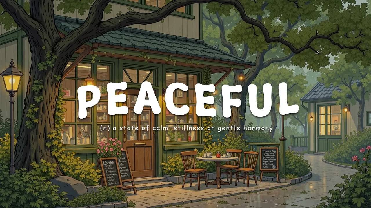peaceful a state of calm, stillness or gentle harmony   music playlist to help you relax