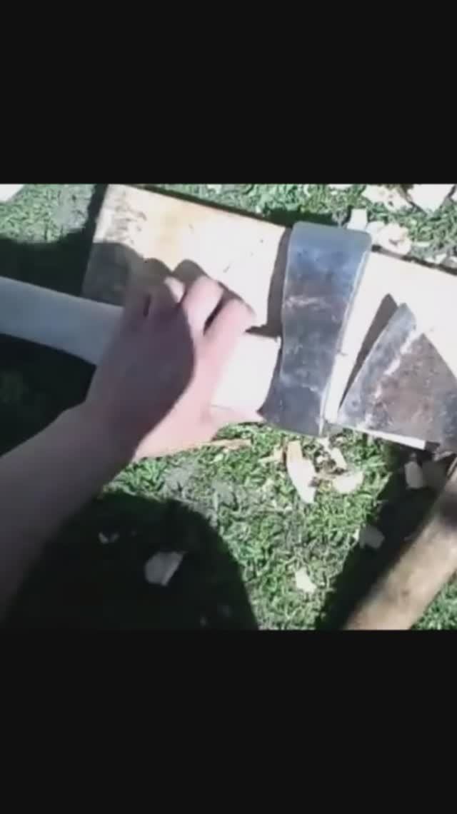Как насадить колун на топорище