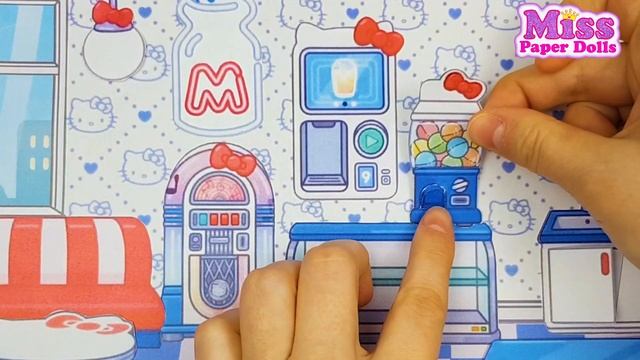 DIY paper Toca Boca house Hello Kitty & Friends / dollhouse cafe Design