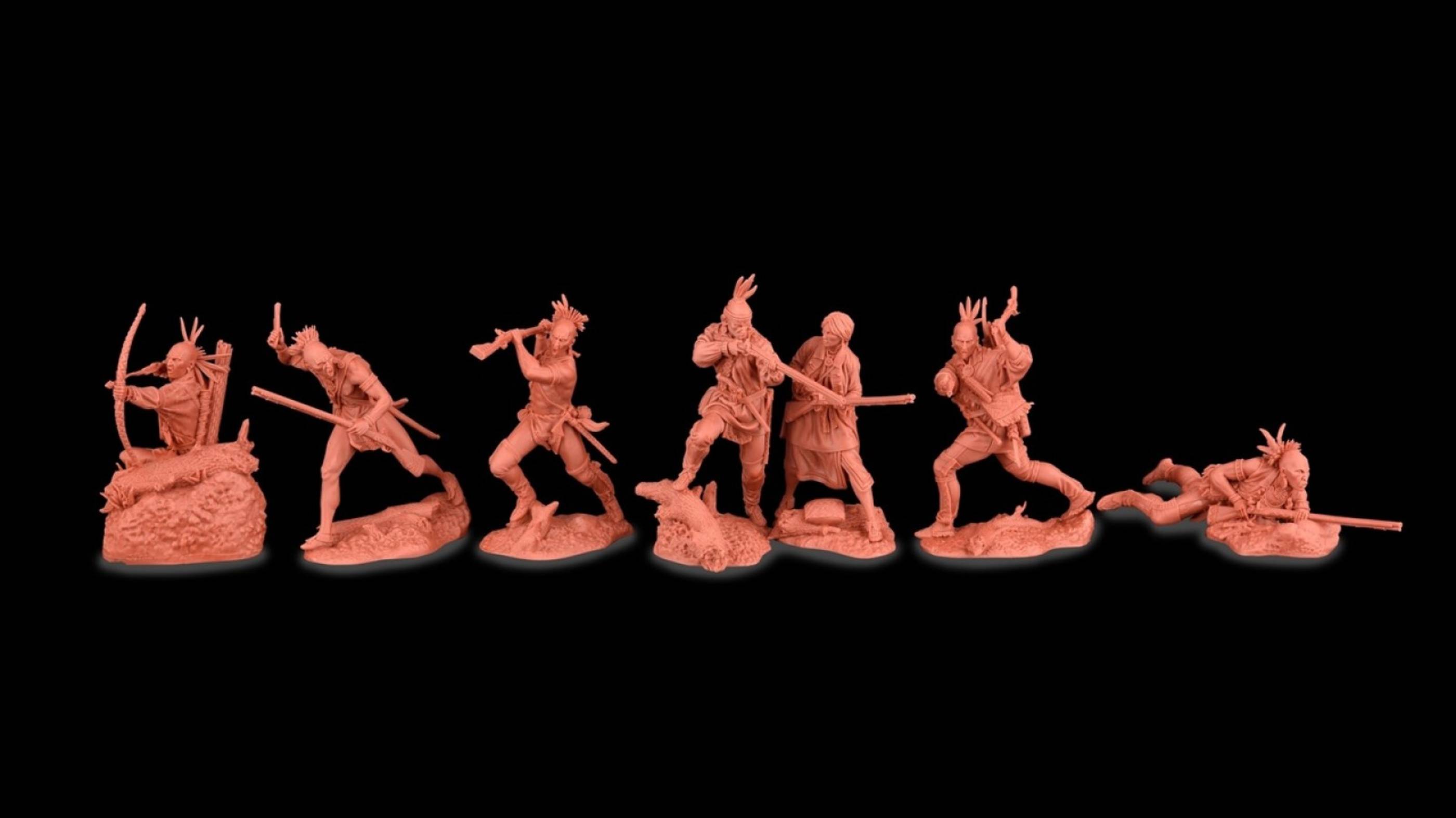 солдатики Plastic Platoon Лесные индейцы set 2 1775 - 1783 год Независимость