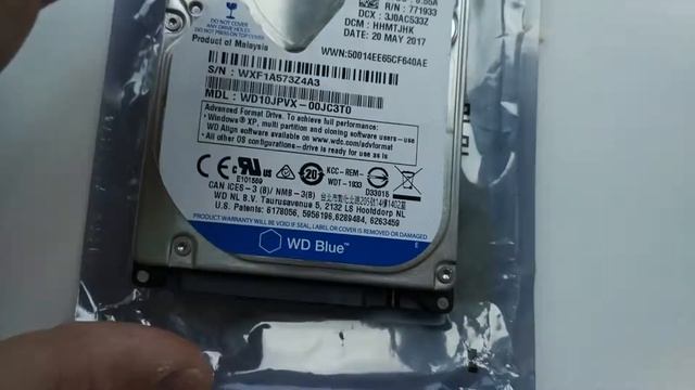 Распаковка Жесткий диск Western Digital Blue 1TB 5400rpm 8MB WD10JPVX 2.5 SATA