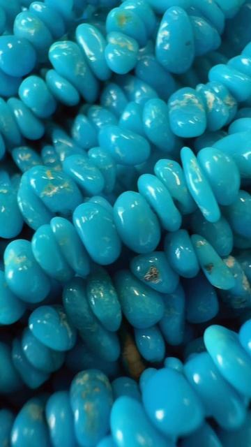 250612-4 Turquoise Bead Strand: Geological Annual Ring Specimen on the Wrist