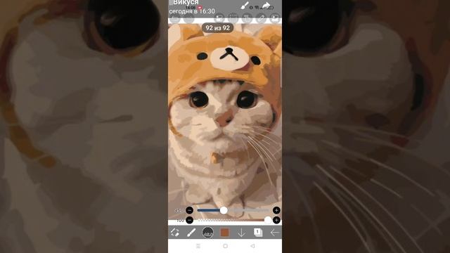 раскрашиваю котика в преложении