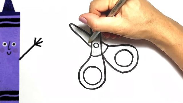 Bolalar uchun qaychi chizish / Drawing scissors for children and kids / Рисование ножн