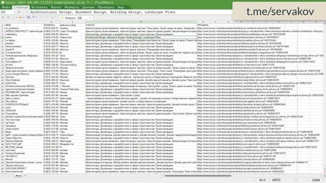 База контактов - Архитектурные бюро и архитекторы Houzz Россия 2025