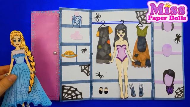 Paper Dolls Dress Up- Rapunzel and Sadako Dresses Handmade Quiet Book / WOA Doll Crafts
