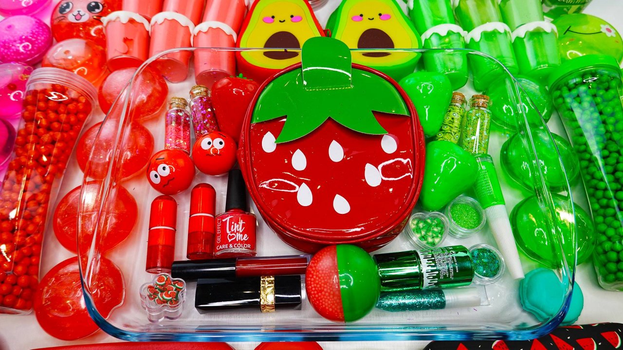 Арбузно-клубничный воздушный слайм 🍉🍓 | Яркий и пушистый!