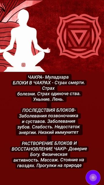 Причины блоков в первой чакре.