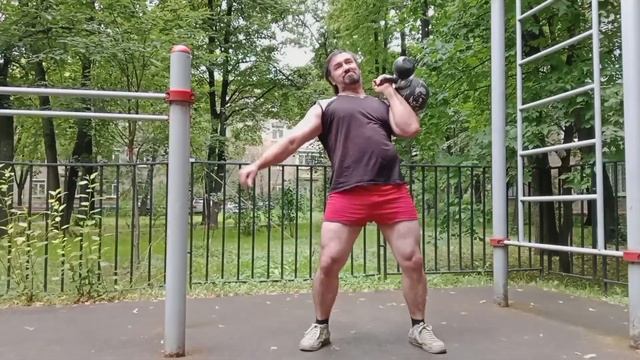 Подъем гири 55 кг на скорость