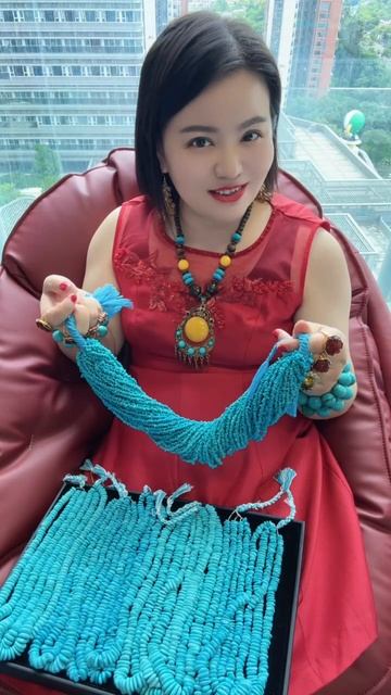 250612-5 Sleeping Beauty Turquoise Bead Strand: Wear the Deep-Sea Mystery Around the Neck