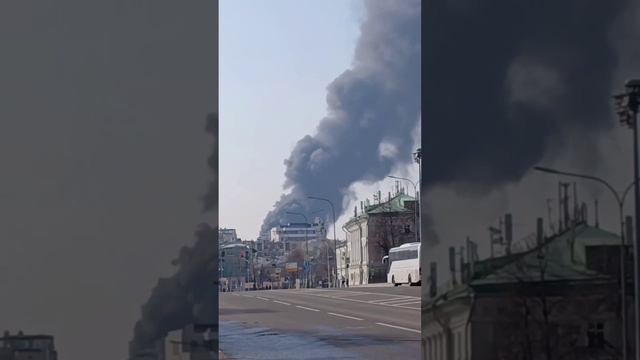 Пожар в центре Москвы