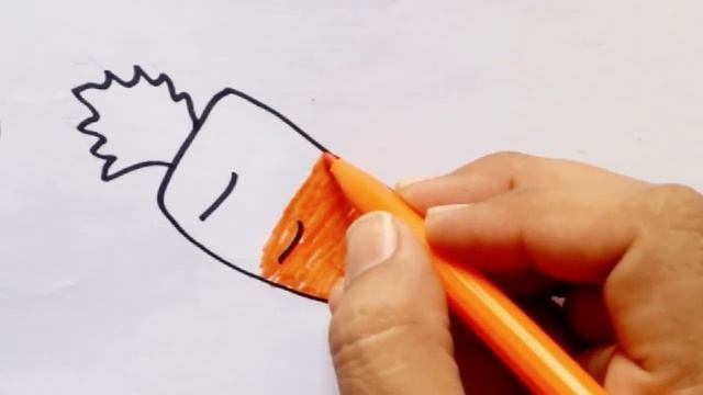 How to draw carrot for kids / bolalar uchun sabzi chizish / рисунок моркови для д