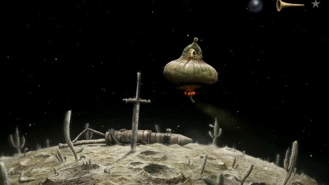 Часть 114 Прохождение игры Samorost 3 от Kibertok Гном забирает черный шарик у железного рыцаря