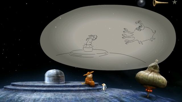 Часть 115 Прохождение игры Samorost 3 от Kibertok Гном смотрит рассказ монаха на черном спутнике