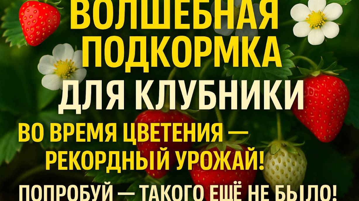 ВОЛШЕБНАЯ ПОДКОРМКА КЛУБНИКИ ВО ВРЕМЯ ЦВЕТЕНИЯ - ТАКОГО УРОЖАЯ У ВАС ЕЩЕ НЕ БЫЛО!