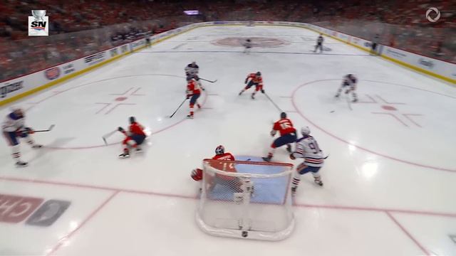 Oilers' Ryan Nugent-Hopkins Rips One Under The Bar Vs. Panthers