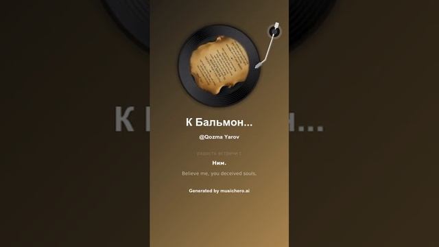 К Бальмонт Верьте мне, обманутые люди,